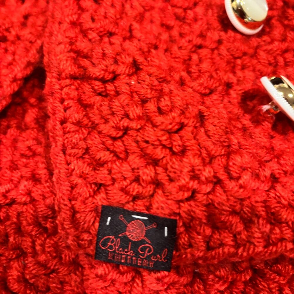 Red crocheted shrug - Picture 3 of 7